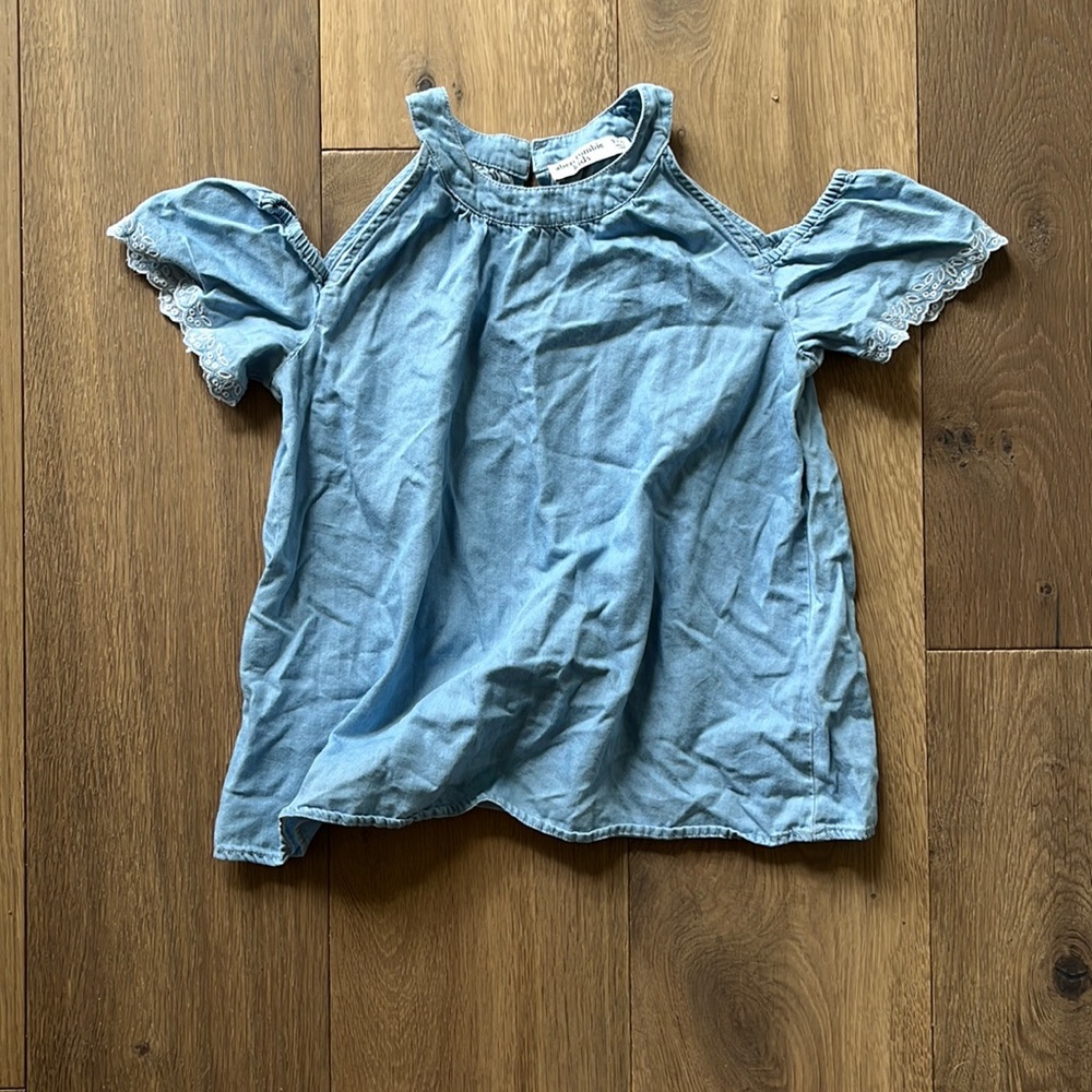 Abercrombie kids off shoulder denim top - size 9/10